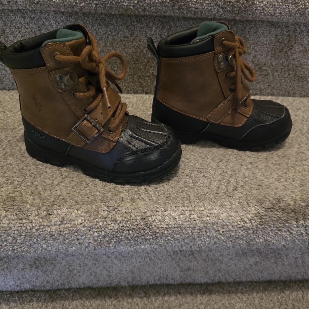 Polo by Ralph Lauren Kids Black and Brown Boots size 10